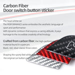 For Tesla Model 3 Highland Model Y Carbon Fiber Door Switch Trim | Interior Stickers close-up view