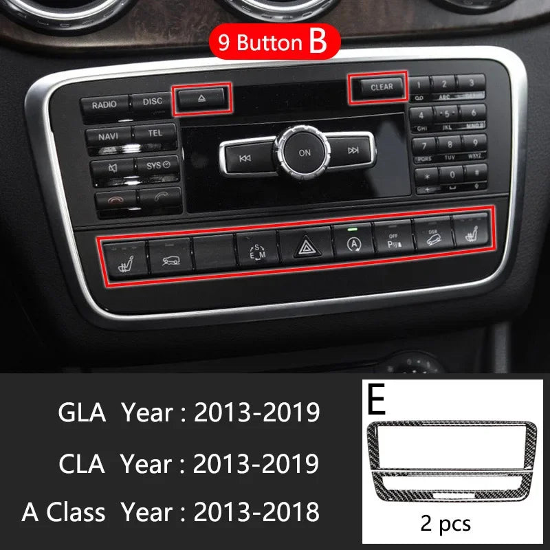 Car Styling Carbon fiber interior button panel Decoration Cover Trim Sticker frame For close-up view