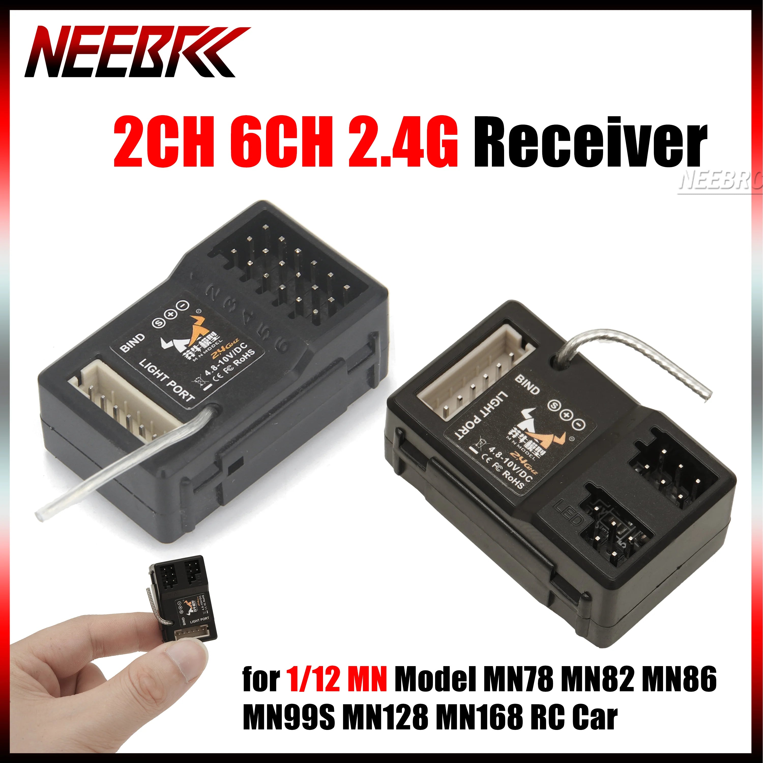 2CH 6CH 2.4G Light Group Linkage LED Receiver 4.8-10V DC for 1/12 RC Car Crawler MN82 MN86 MN78 MN99 MN128 MN168 MN111 MN90 WPL