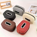 Nappa Leather Car Tissue Box Holder Sun Visor Backseat Center Console Napkin Storage C close-up view