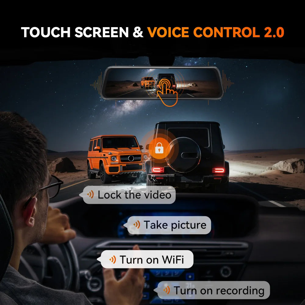 Dash Cam 4K+1080P M40 Front and Rear with Voice Control ADAS and GPS