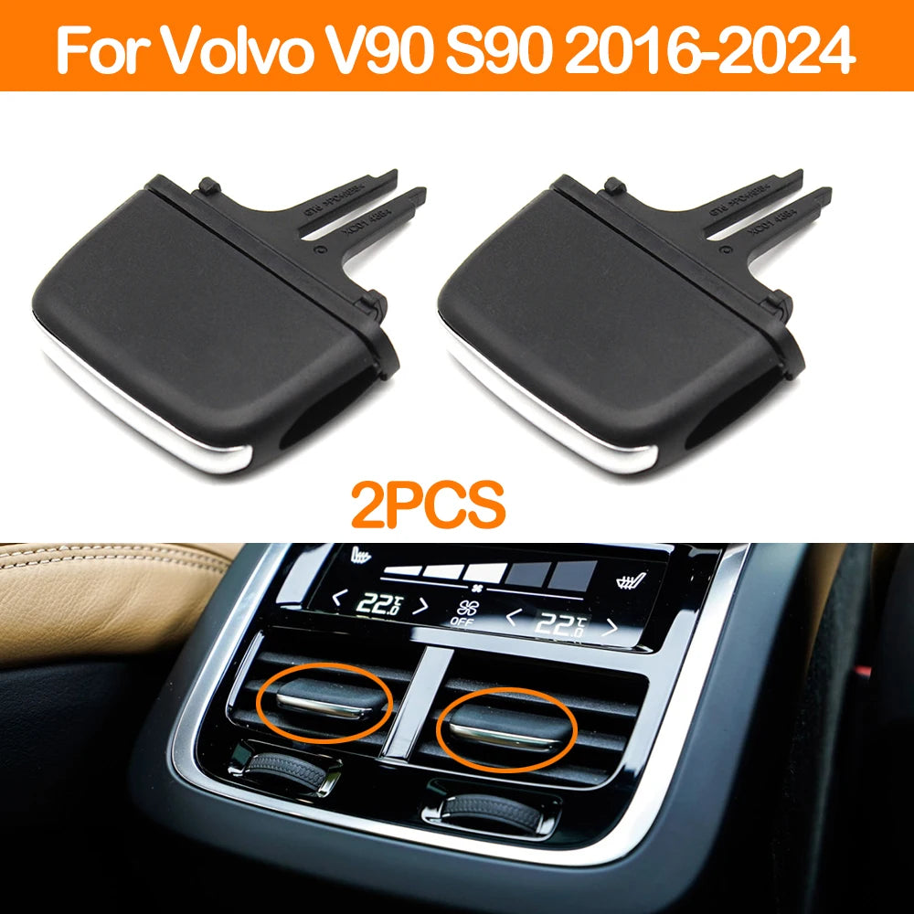 Interior Car Rear Air Conditioning AC Vent Grille Outlet Slider Knob Tab Clip Repair Kit For Volvo V90 S90 XC90 2016-2024