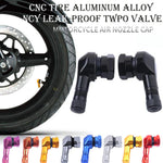 90 Degree CNC Motorcycle Tire Valve Stems | Leak-proof 2-Piece Set for Bikes and Sc additional angle