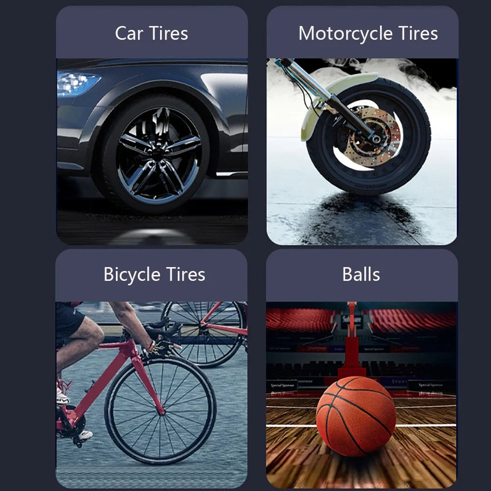 Portable Air Compressor for Car Tires Fast Air Pump Tire Inflator Accurate Pressure Air Pump for Motorcycle Bicycle Ball