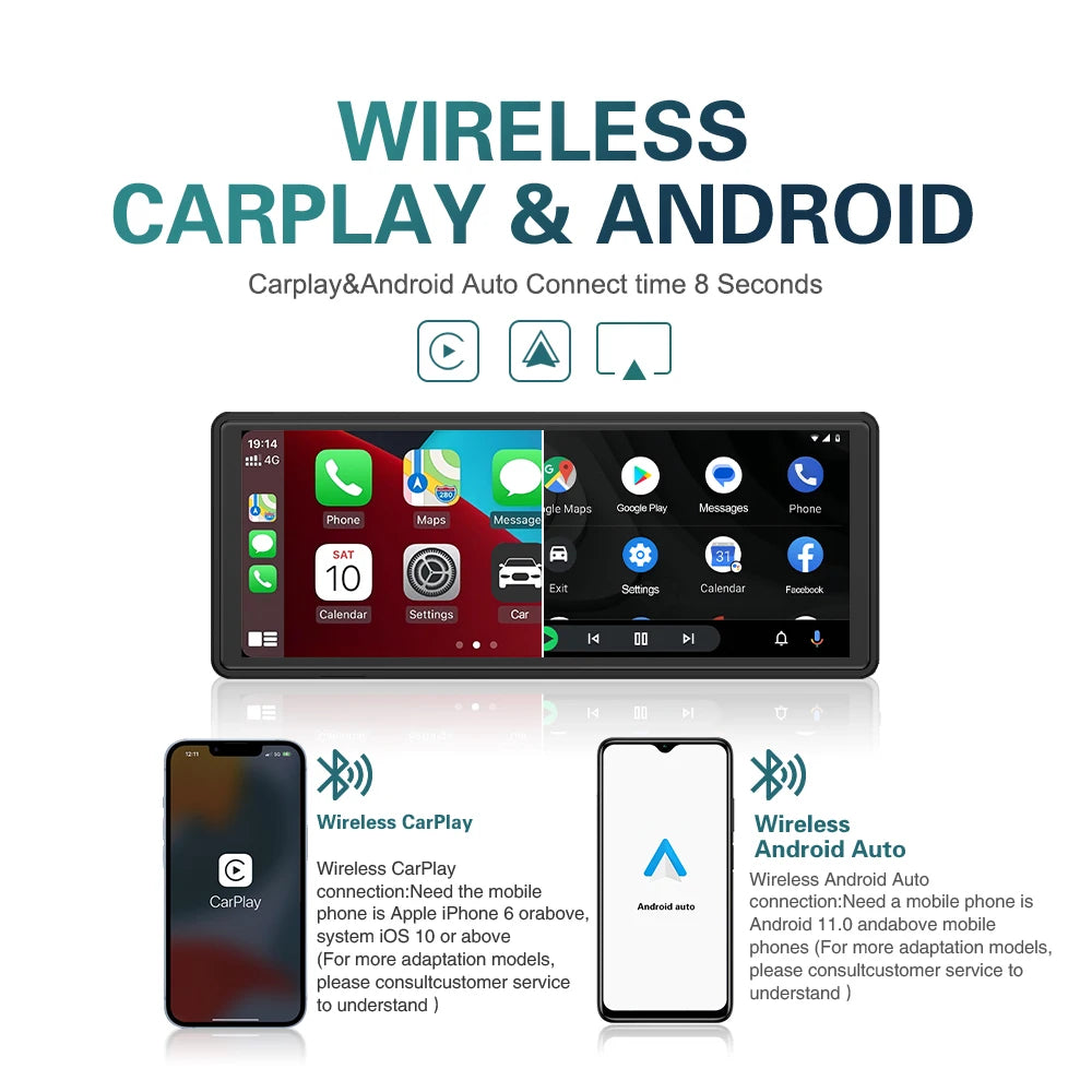 XUDA Universal 10.26 Inch Car Radio Multimedia WIFI Video Player Wireless Carplay & Andr detail view