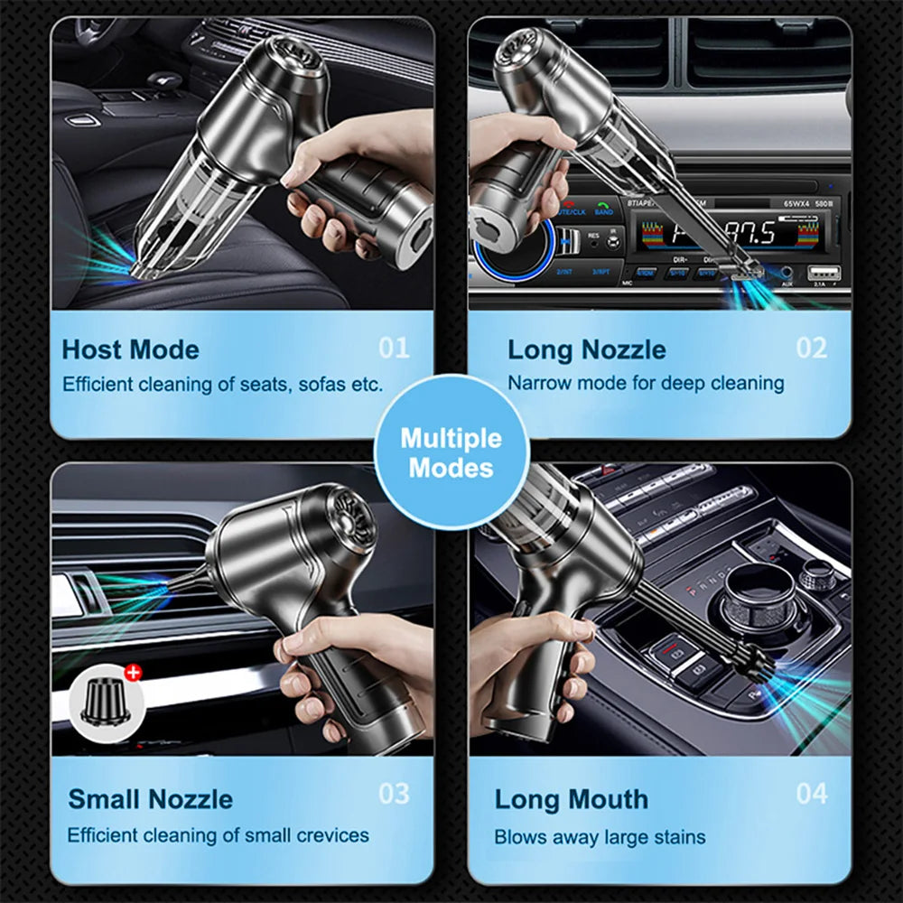 Wireless Car Vacuum Cleaner 95000PA | Cordless Handheld with Blower lifestyle view