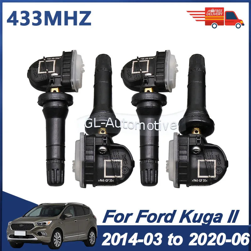 4PCS Tire Pressure Monitoring Sensor for Ford Kuga II 2014-2020 | TPMS Sensor 433MHz
