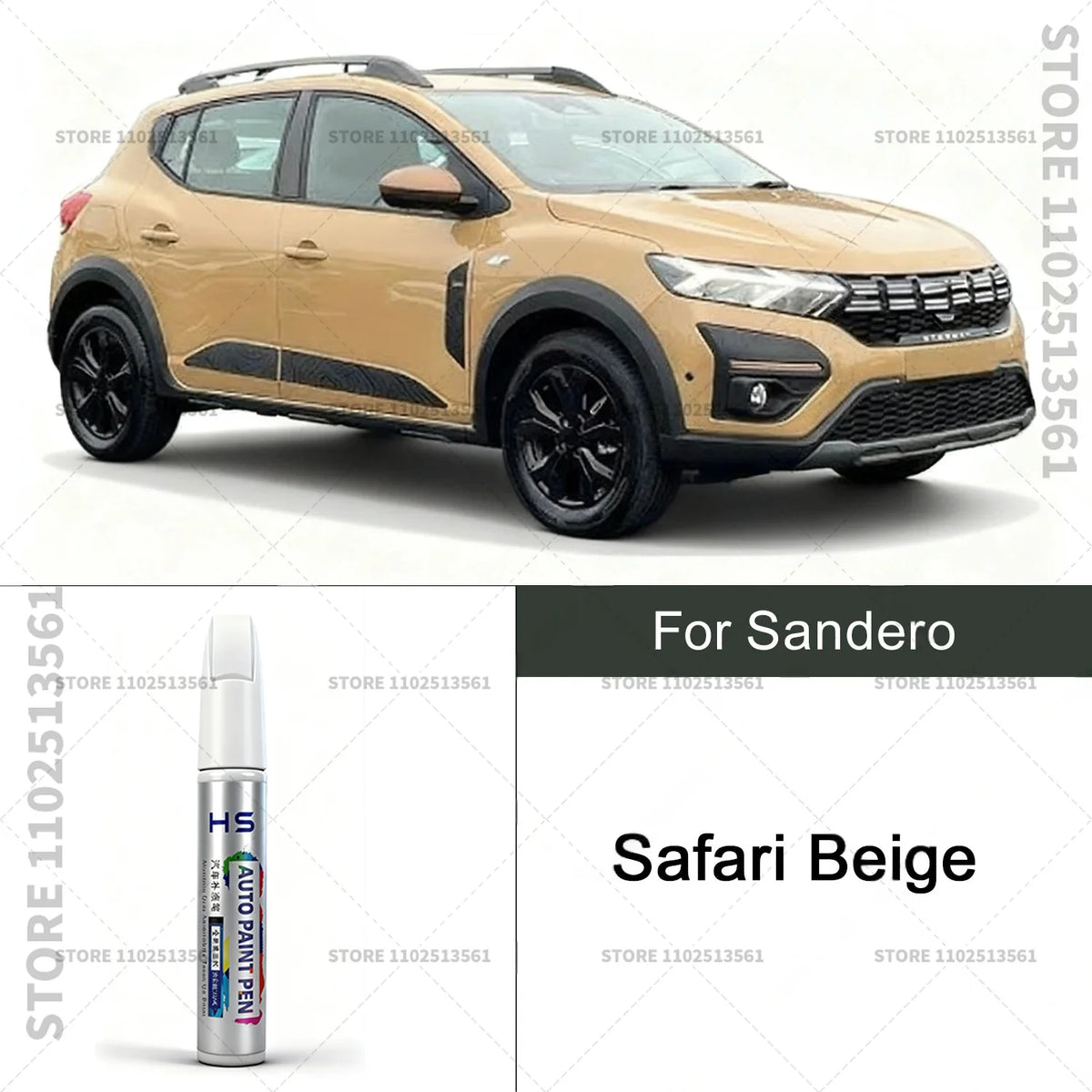 For Sandero Paint Repair Pen Touch Up Scratch Remover DIY Car Accessories Pearl Black Gl detail view