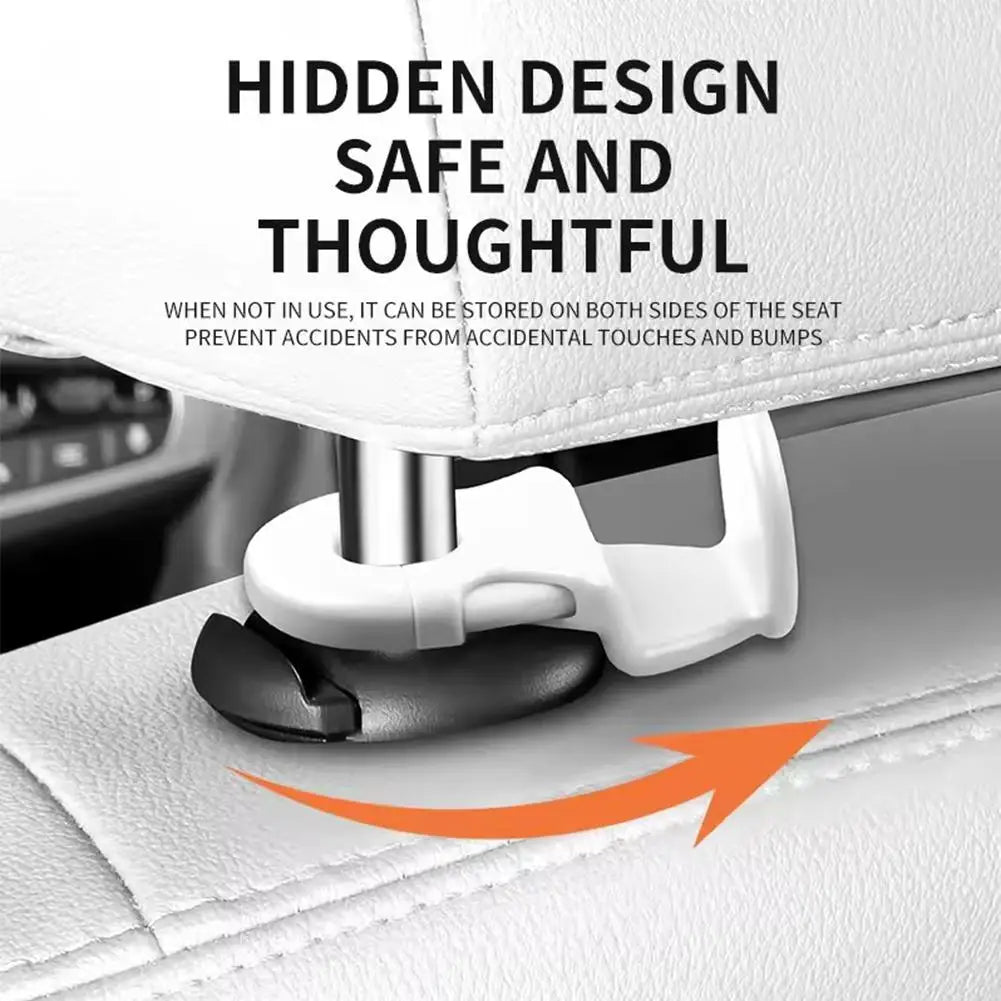 No Scratch Car Headrest Hooks, Heavy Duty Back Seat Hanger for Food Bag Purse, Invi additional angle