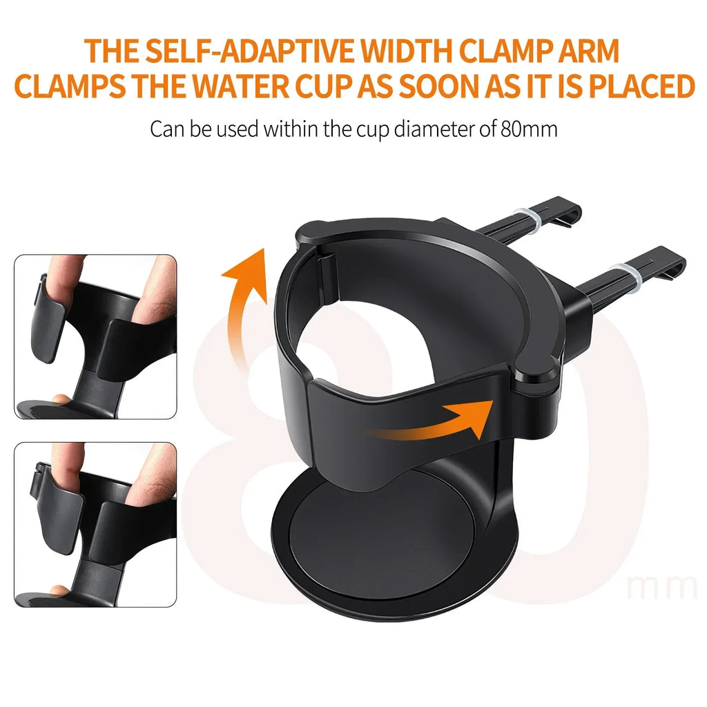 Universal Car Cup Holder with Air Vent Outlet Mount | Holds Coffee, Water Bottles, Cans, detail view