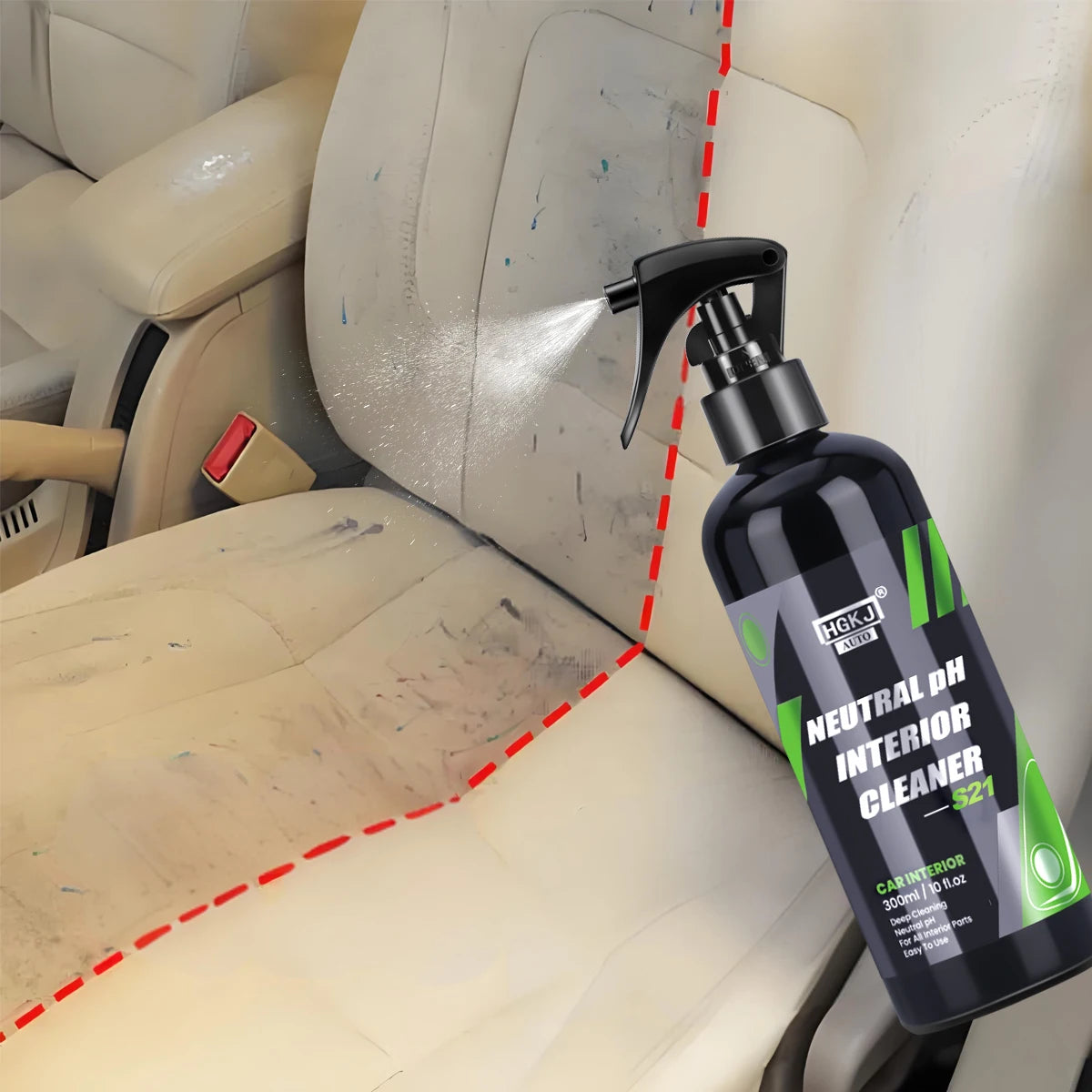 Car Interior Cleaner Agent Ceiling Cleaner Leather Flannel Woven Fabric Water Free Multipurpose Auto