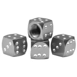 Aluminum Alloy Dice Valve Caps for Cars and Motorcycles | Set of 4 close-up view