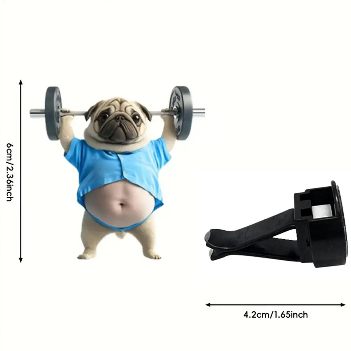 Car Vent Air Freshener Clips 2D Acrylic Weightlifting Dog Shape Fragrance Diffuser additional angle