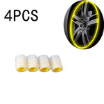 Fluorescent Yellow Glowing Tire Valve Caps | Night Safety Car Accessories additional angle