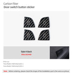 For Tesla Model 3 Highland Model Y Carbon Fiber Door Switch Trim | Interior Sticker additional angle