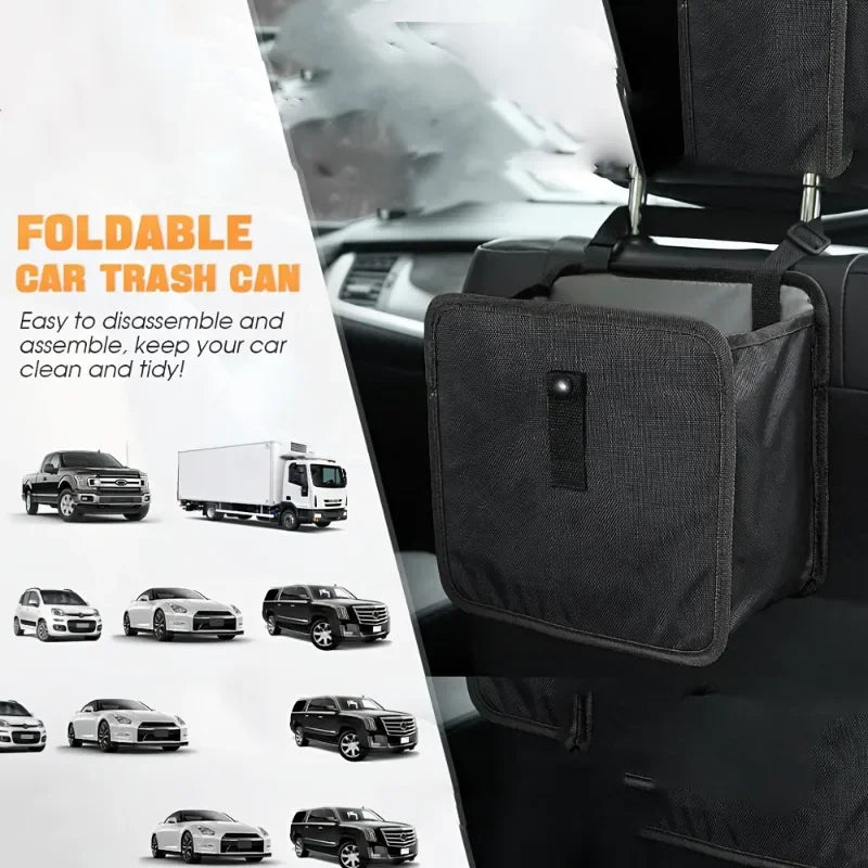 Foldable Car Trash Can, Large Capacity Car Hanging Waterproof Leakproof Trash Can S additional angle