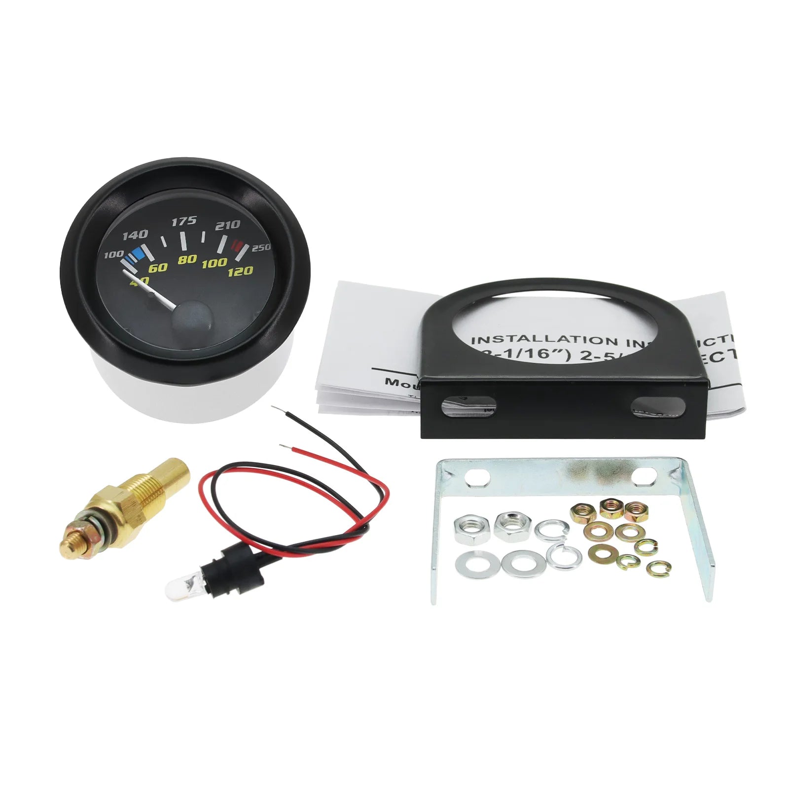 52MM Car Gauge Set with Sensors | Water Temp Oil Pressure Voltmeter Fuel Level additional angle