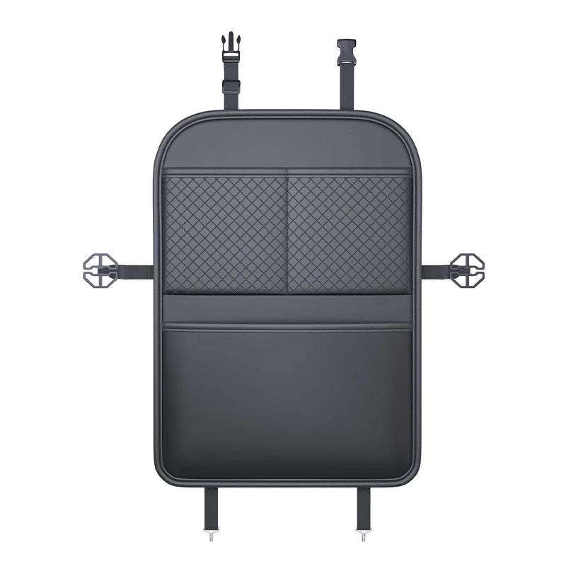 Backseat Car Organizer for Kids- Dual Pockets or Clear Tablet Window, Waterproof & Scr close-up view