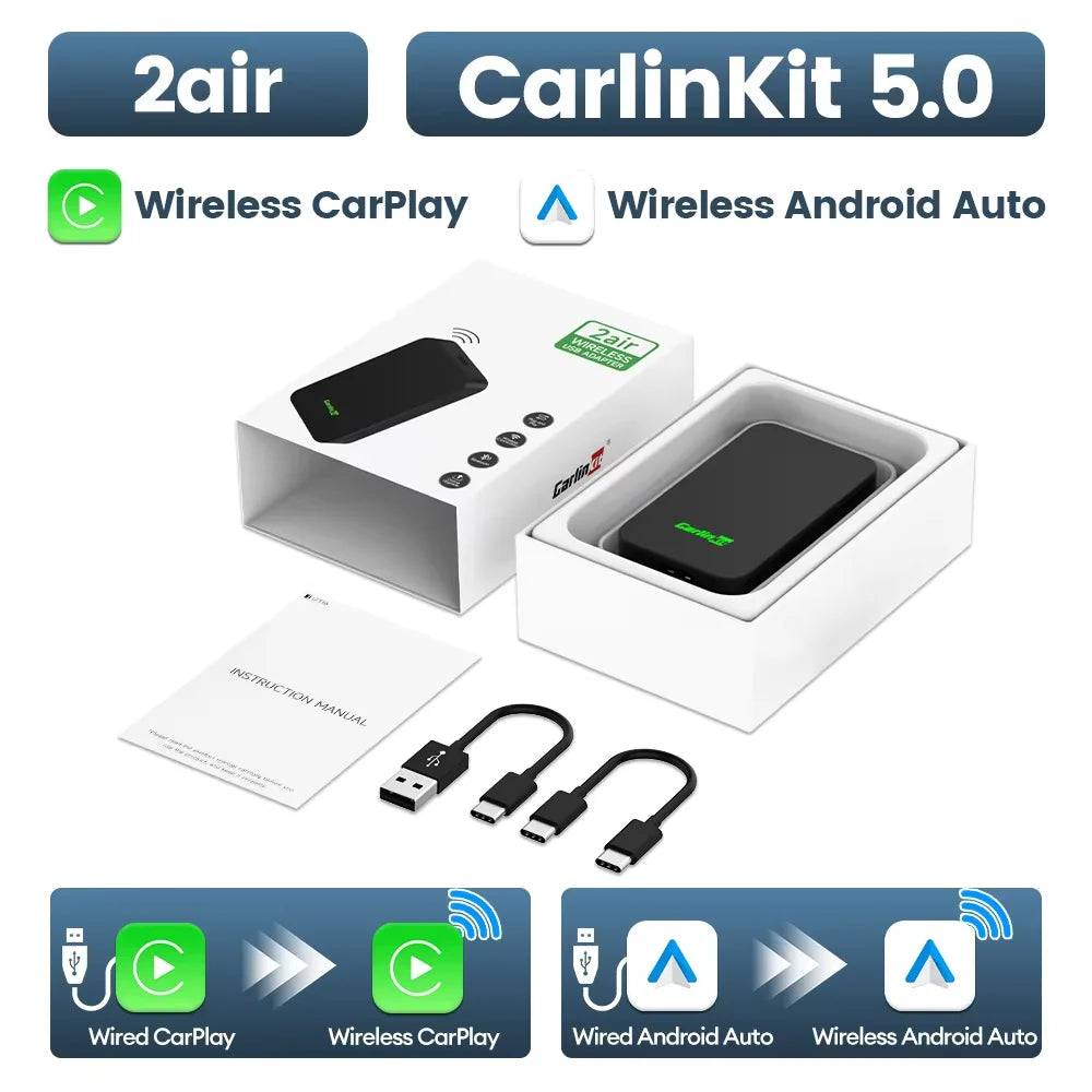 CarlinKit 5.0 Mini Ultra Wireless Adapter Wireless CarPlay Android Auto For Car Plug alternate view