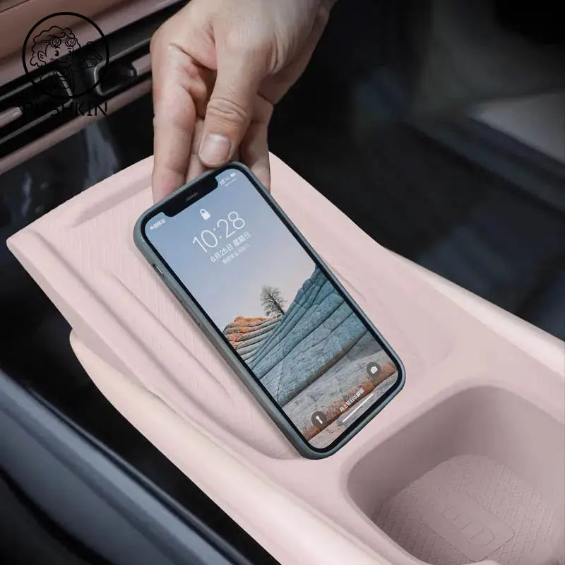 for BYD Seagull Dolphin Mini 2025 2024 2023 Wireless Charging Silicone Pad Cup Holder lifestyle view
