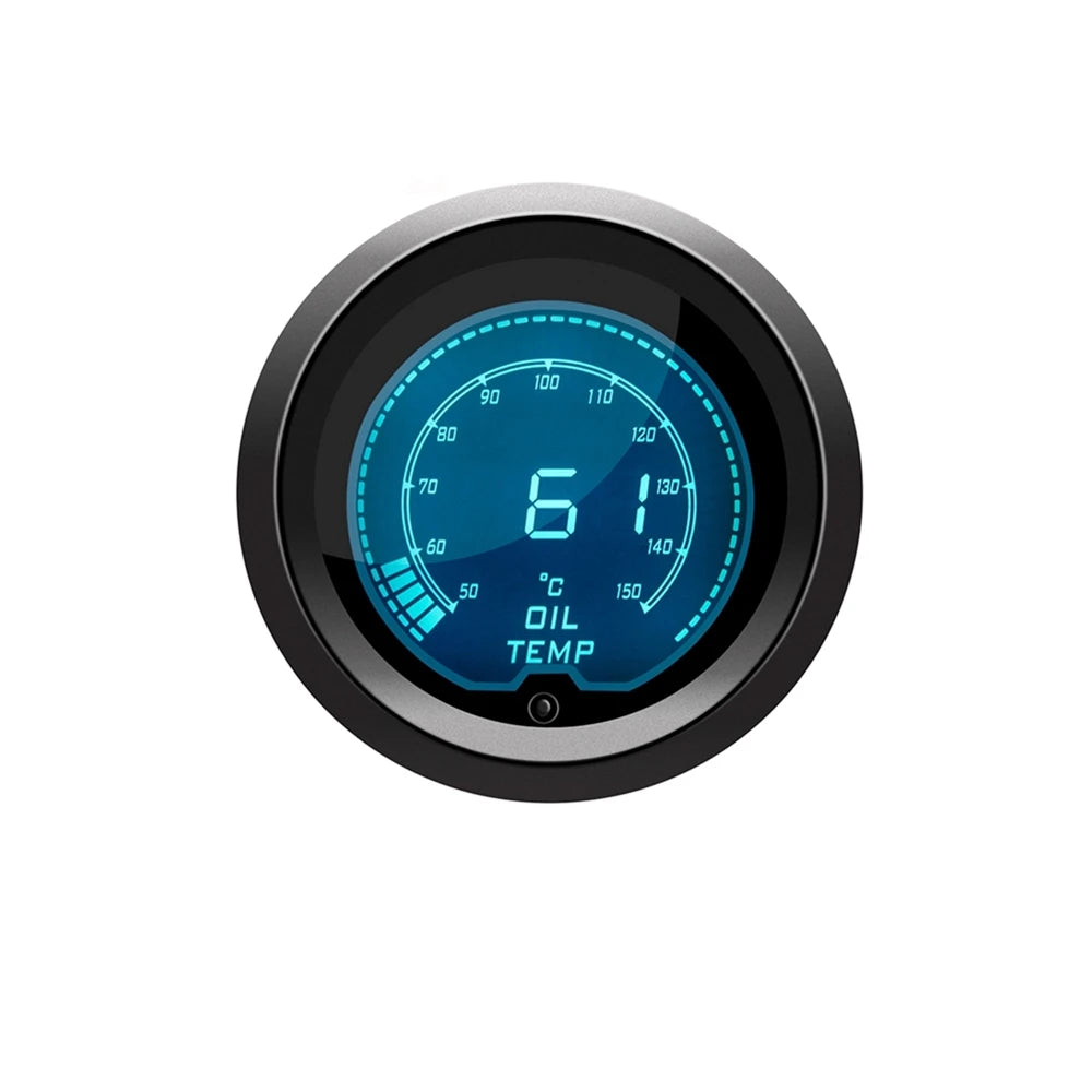 52mm Car Gauge Set | 7 Color LCD Digital Display Tachometer Boost Water Temp Oil Temp alternate view