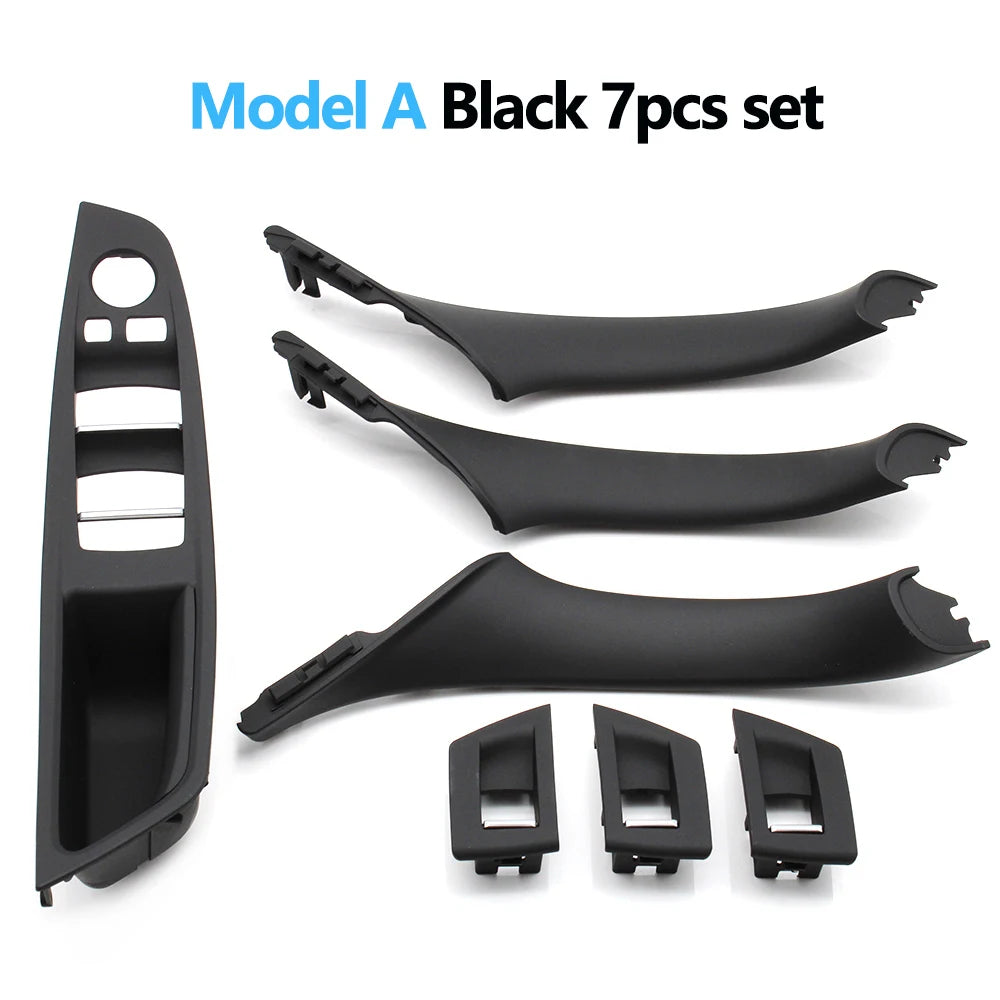 7pcs Set LHD Interior Armrest Door Pull Handle Panel Inside Trim Cover For BMW 5 Seri lifestyle view