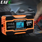EAFC 240W Smart Car Battery Charger 12V 12A Charge for Car Batteries 7-Stage Charging Pulse Repair for AGM GEL WET Lead Acid