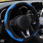 Car Steering Wheel Cover Breathable Anti Slip PU Leather Steering Covers Suitable 37- alternate view