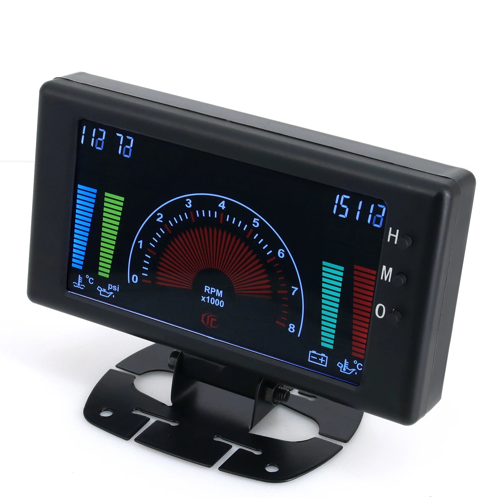 AD LCD 6 in 1 Multiple Functions LCD Car Gauge Tachometer RPM Meter Volts Clock Water Temp Oil Temp Oil Pressure Gauge Voltmeter