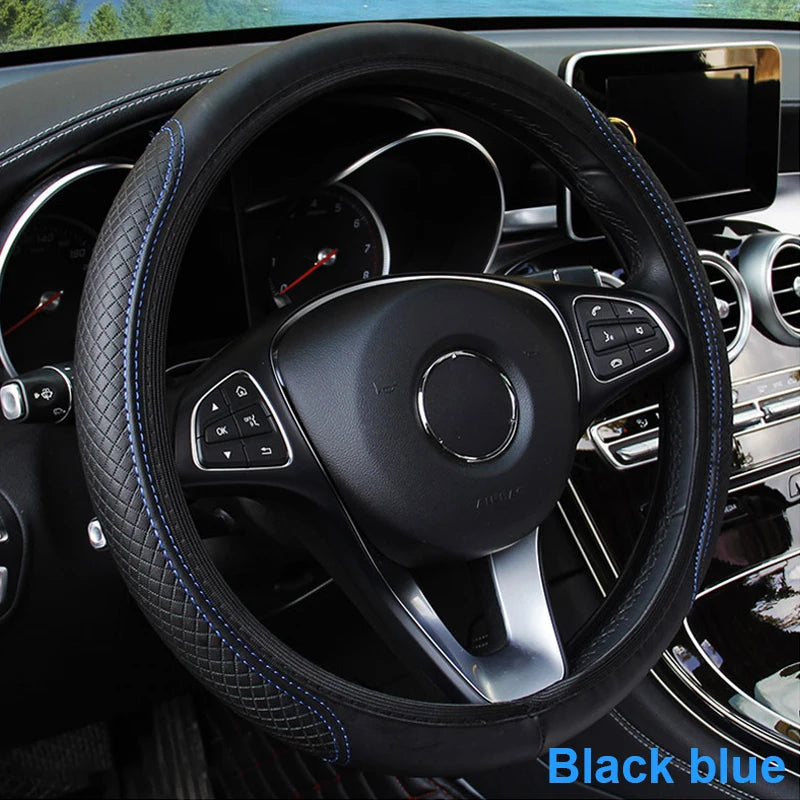 Universal Car Steering Wheel Cover Microfiber Leather Protection Cover Anti Slip Brea lifestyle view