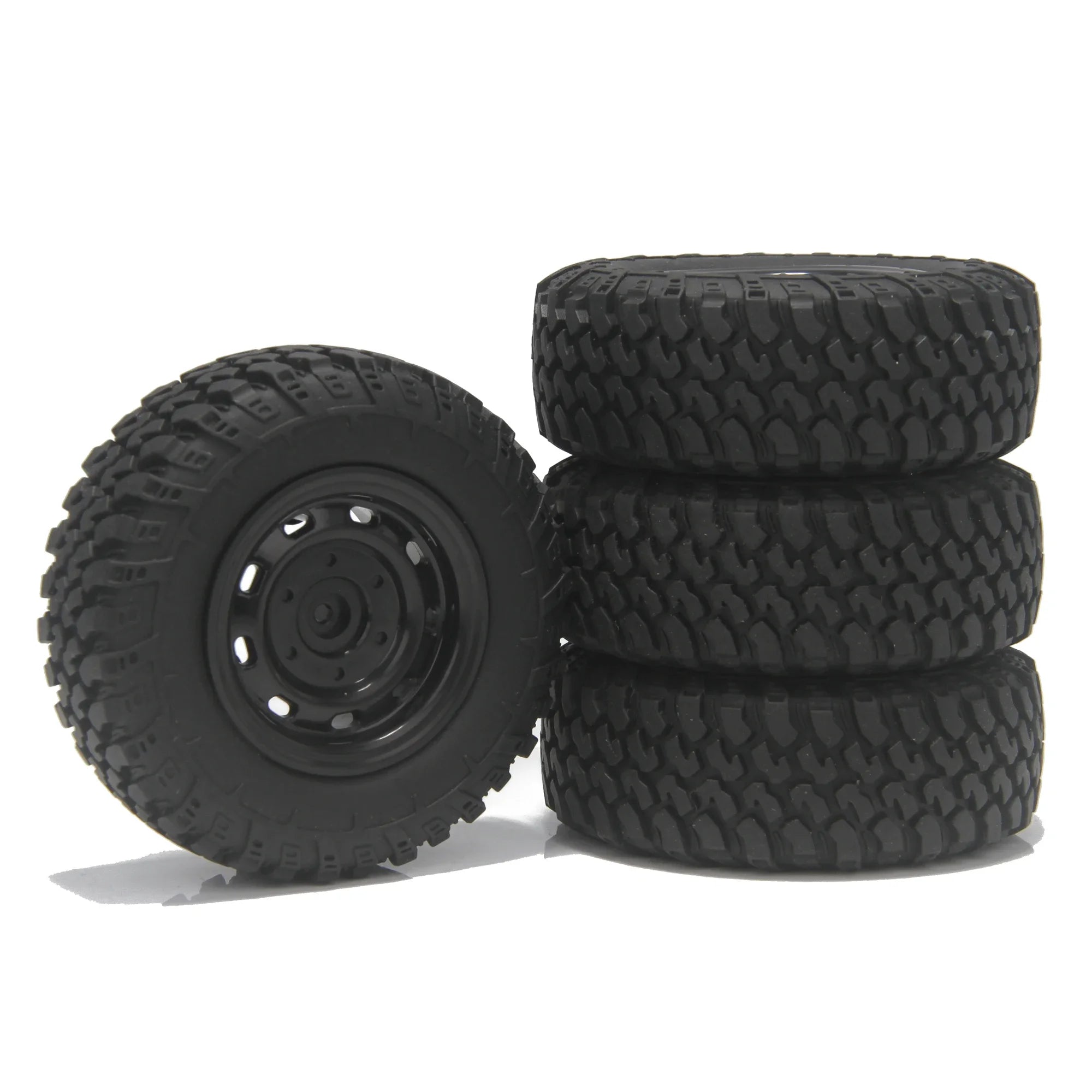 4PCS 73mm 5mm Hex 1/12 RC Car Crawler Off Road Rubber Tires Wheel for MN99 MN98 MN82 W close-up view