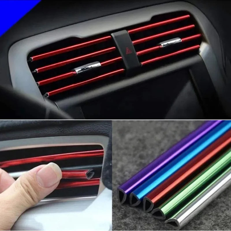 U-Shape Car Air Vent Trim Strip PVC 10 Pcs