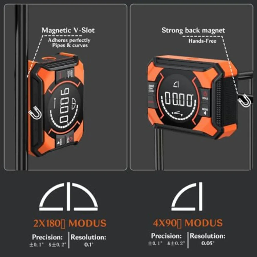 Rechargeable Digital Angle Finder with Laser and Magnetic Base | Electronic Inclinometer detail view