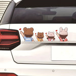 Cartoon cute family heart-shaped parent-child car decal, personalized creative rear w alternate view