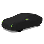 Full Car Cover with Reflective Strips | Black, Dustproof, Sunshade, Universal Fit