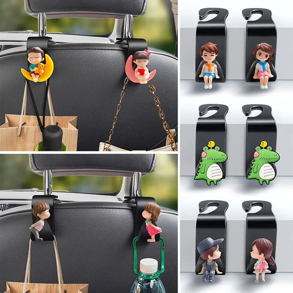 2Pcs Car Headrest Hook Hanger Storage Holder Clip