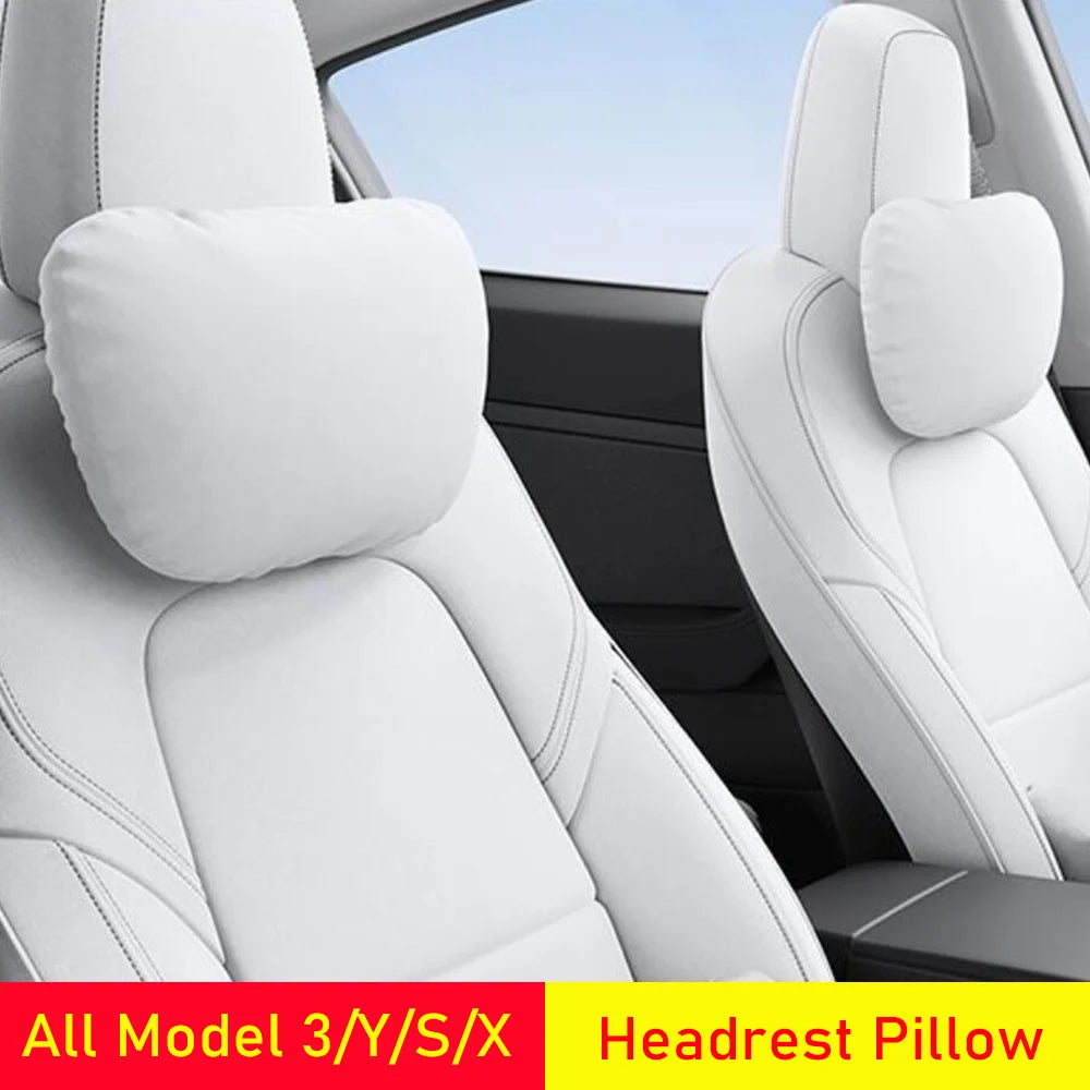USVOTOV Uniquely Designed Headrest Pillow for Tesla Model 3 Y S X Neck Pillow Soft Car Neck Support