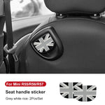 Leather Car Rear Seat Back Handle Decal Cover Protective Sticker For Mini Cooper R56 R55 F56 F57 Interior Decorative Accessories