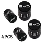 Car Tire Valve Stem Caps with Logo for BYD ATTO 3 Song Plus | 4 Pack CNC Aluminum detail view
