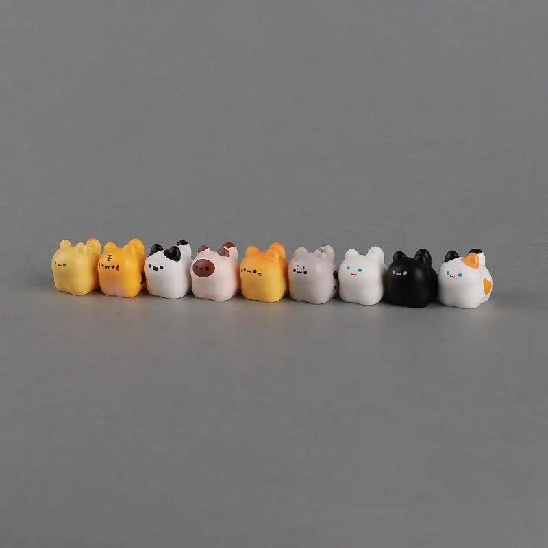 9Pcs Mini Cartoon Cat Car Ornaments Lovely Kawaii Decor for Car Dashboard Home Deskto alternate view
