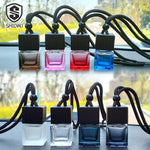 Square Glass Car Perfume Bottle Pendant | Empty Essential Oil Diffuser alternate view