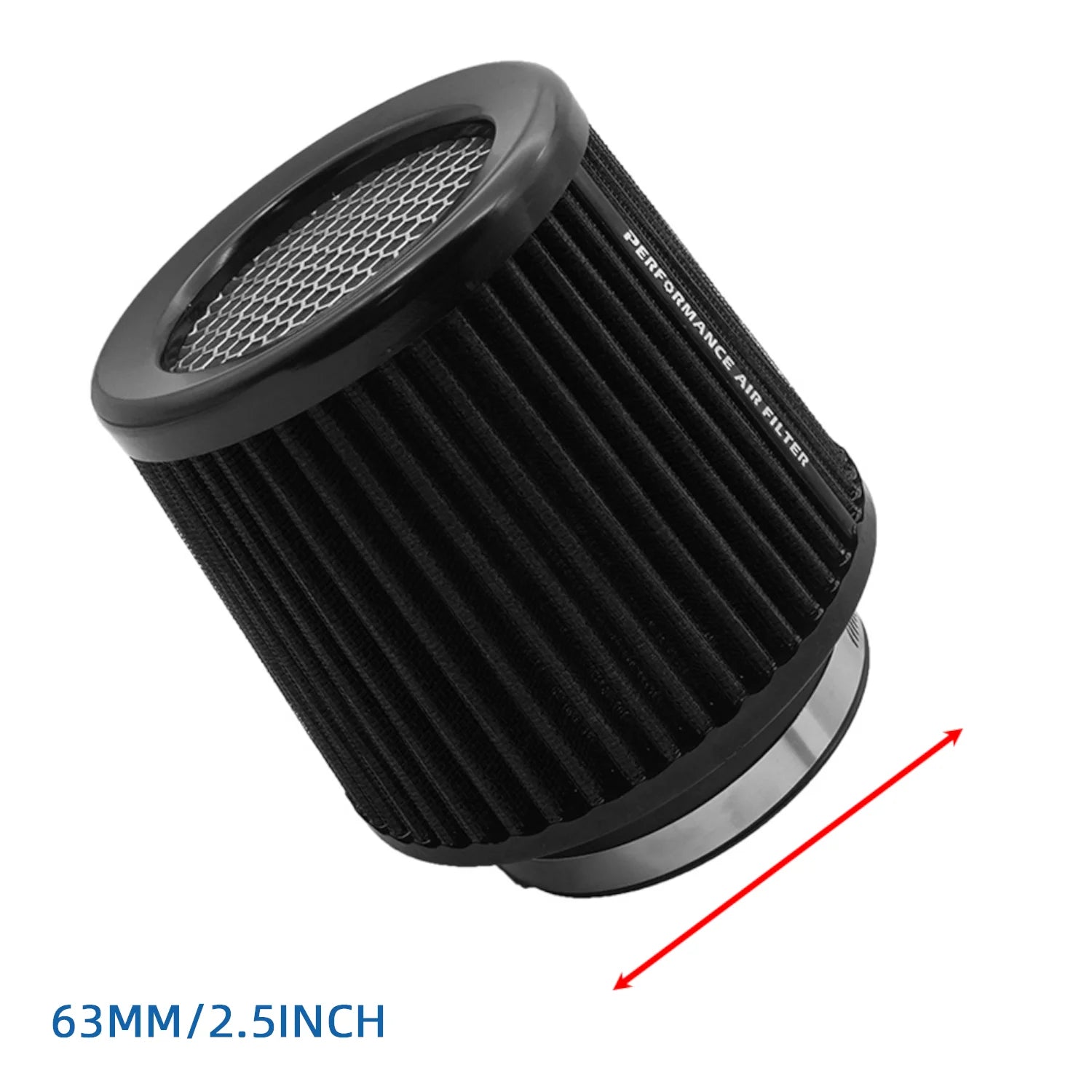 Universal 63/76/80mm Cone Air Intake Filter | Washable High Flow Cold Air Intake fo additional angle