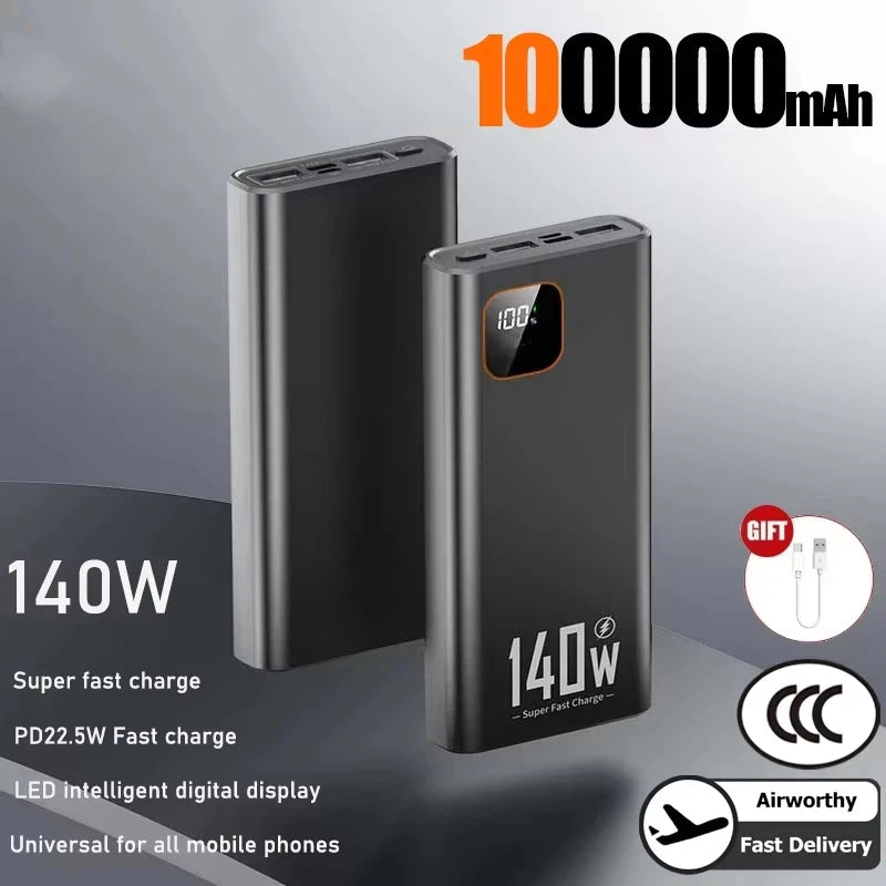 Lenovo 140W 500000mAh Ultra Capacity Power Bank | Super Fast Charging Portable Battery detail view