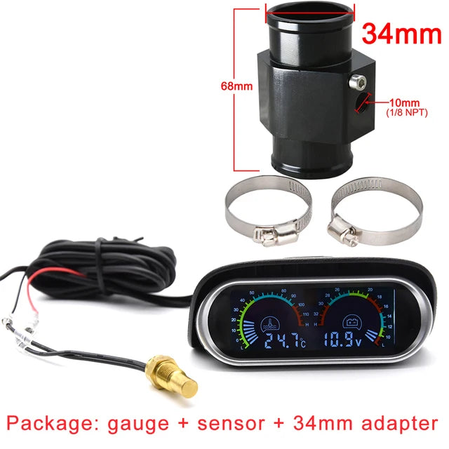 12V 24V Digital Water Temperature Gauge with Volt Meter | 2-in-1 Car Gauge with Senso lifestyle view