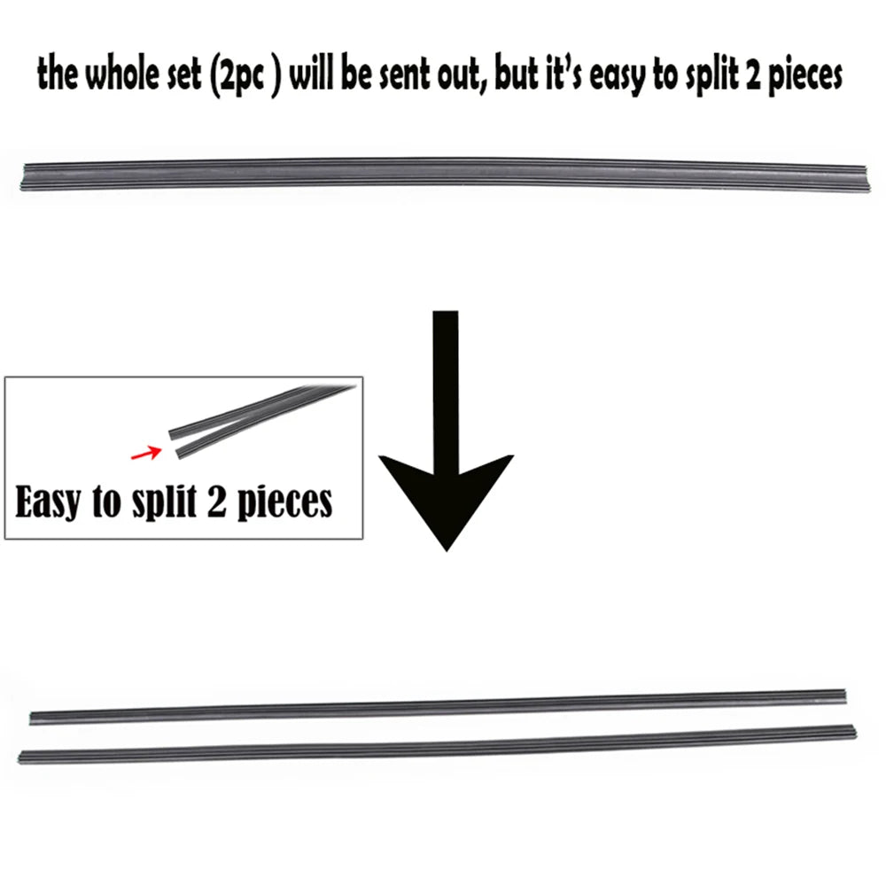 2Pc 6mm 24'' 26'' Bracketless Car Wiper Blade Refills | Universal Frameless Windscr additional angle