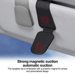 Universal Car Sun Visor Eyeglass Hanger Clip PU Leather Magnetic Glasses Holder Multi-Function Storage Auto Interior Accessories