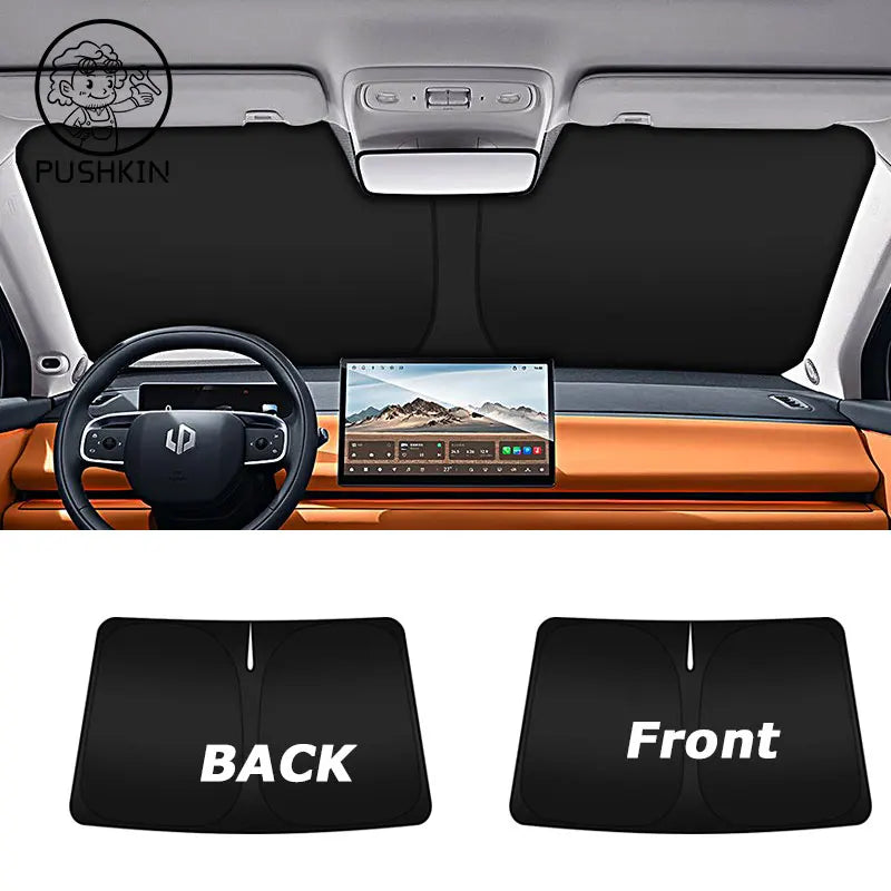 For Leapmotor C10 C16 2025 Full Black Car Sunshade Side Window Privacy Curtains | Heat close-up view