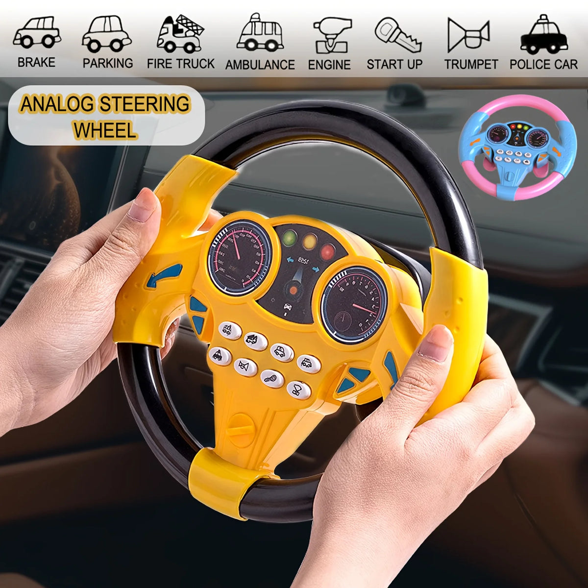 1PC Car Steering Toys Steering Wheel Toy Creative Children's Education Toy Easter New Year's Day Spr