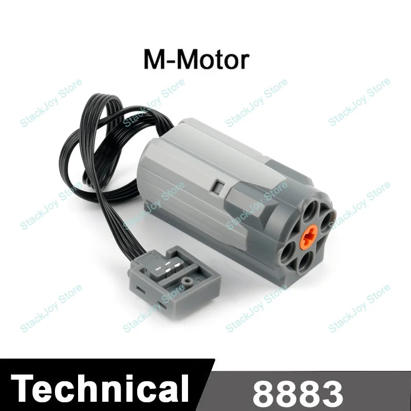 MOC Power Functions M/L/XL Motor Battery Box IR Remote Receiver for RC Car Robot Model close-up view