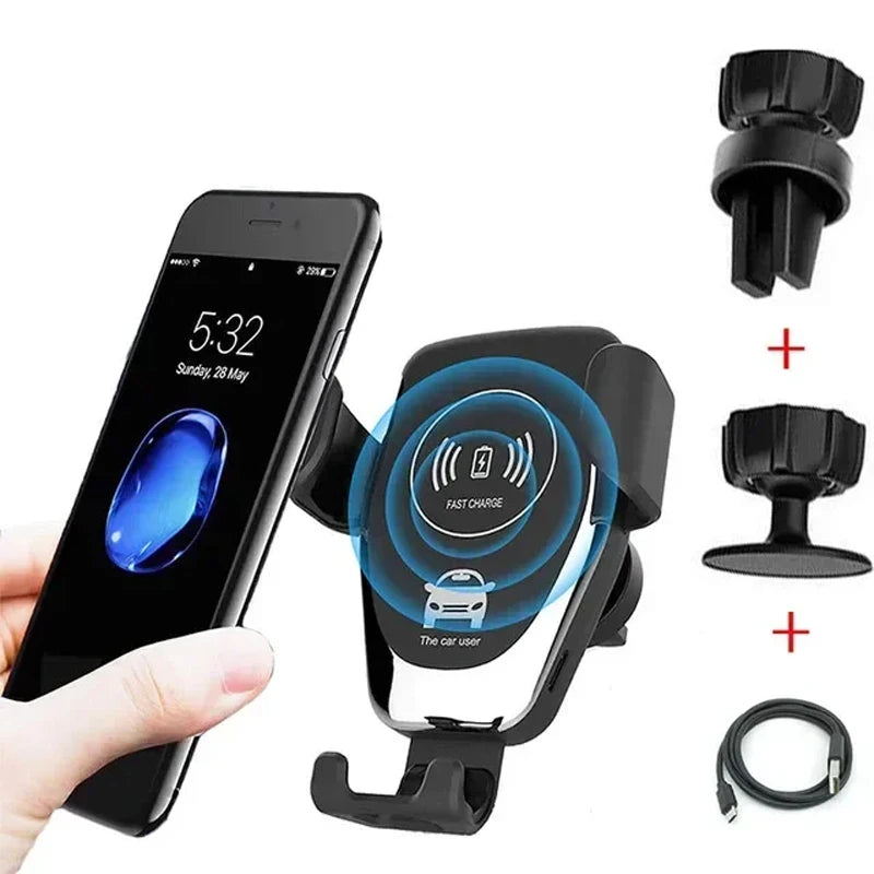 VIKEFON Car Wireless Charger Air Vent Mount | Fast Induction Phone Holder for iPhone alternate view